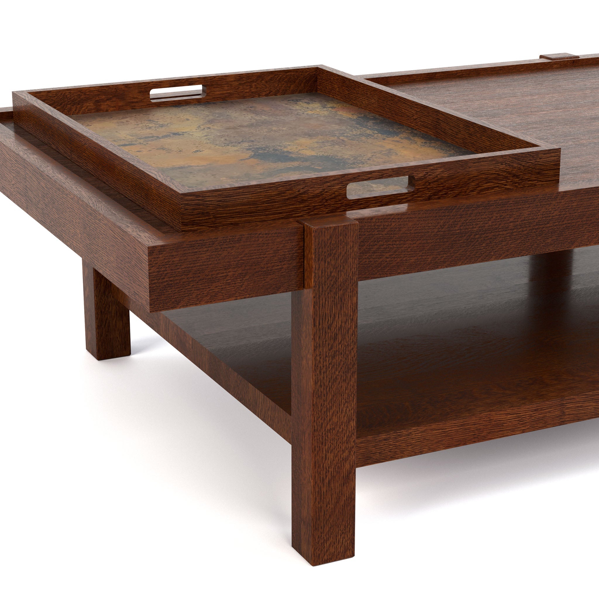 Table basse plateau cuivre