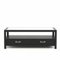 Table basse rectangulaire, plateau en verre