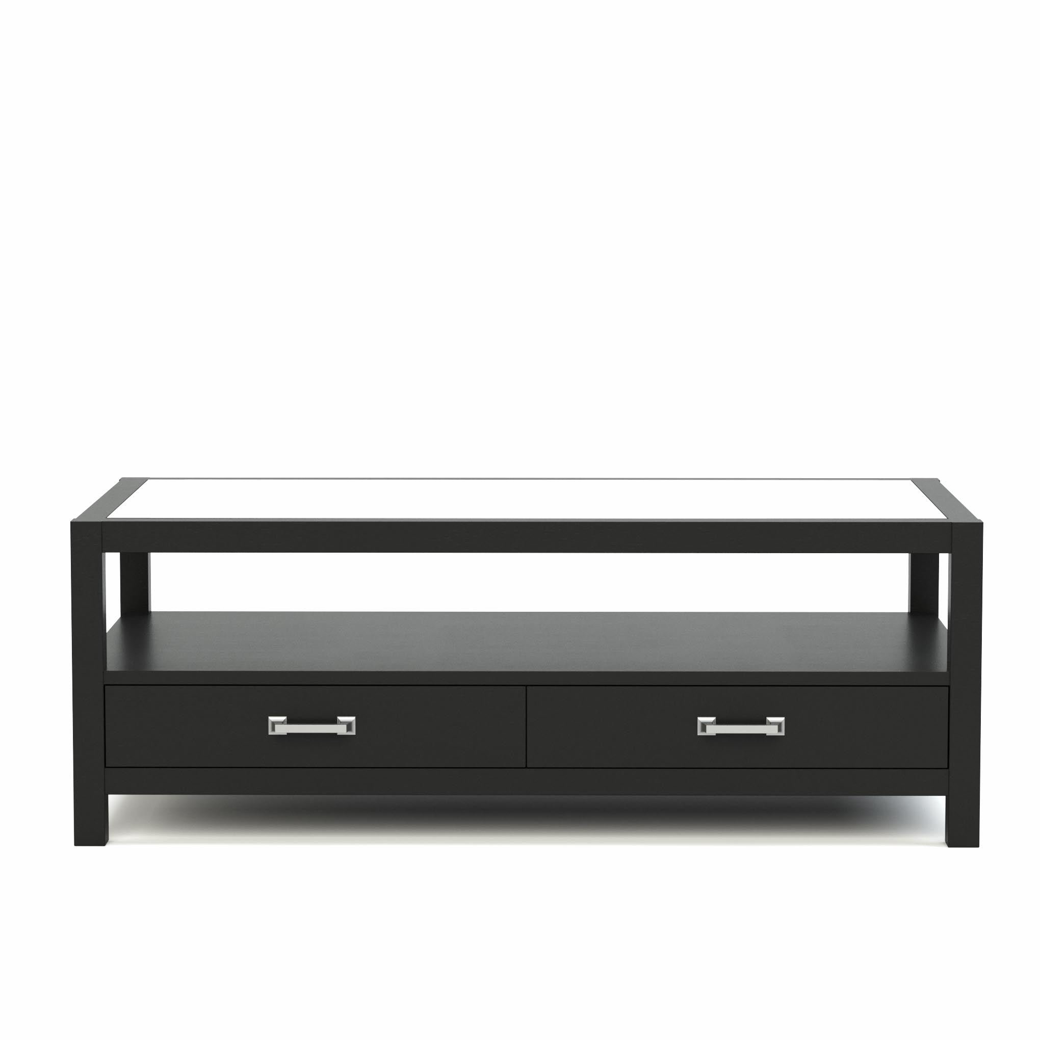 Table basse rectangulaire, plateau en verre