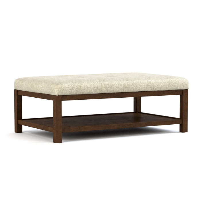 Pouf de cocktail quadrillé capitonné