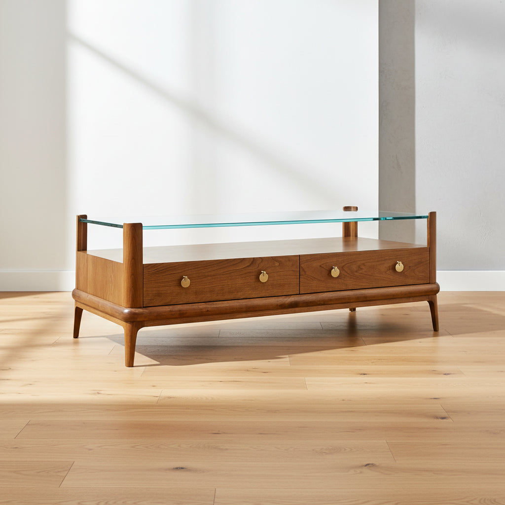 Table basse à plateau en verre