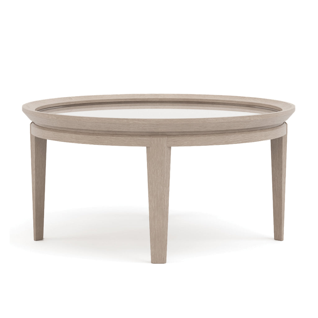 Table basse ronde de 36 pouces, jute tissé