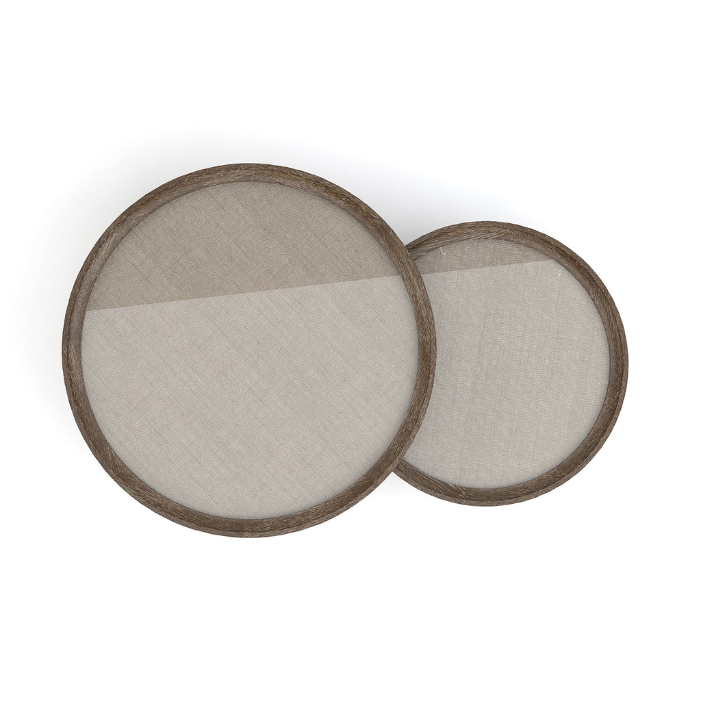 Table basse ronde de 36 pouces, jute tissé