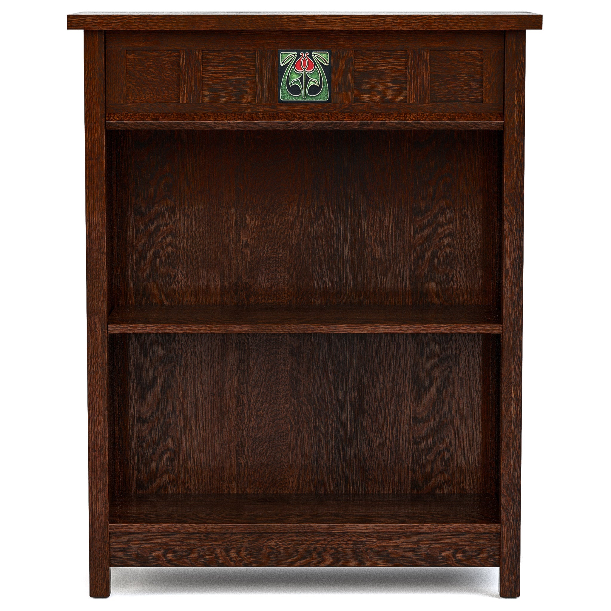 Bibliothèque carrelée à motifs floraux