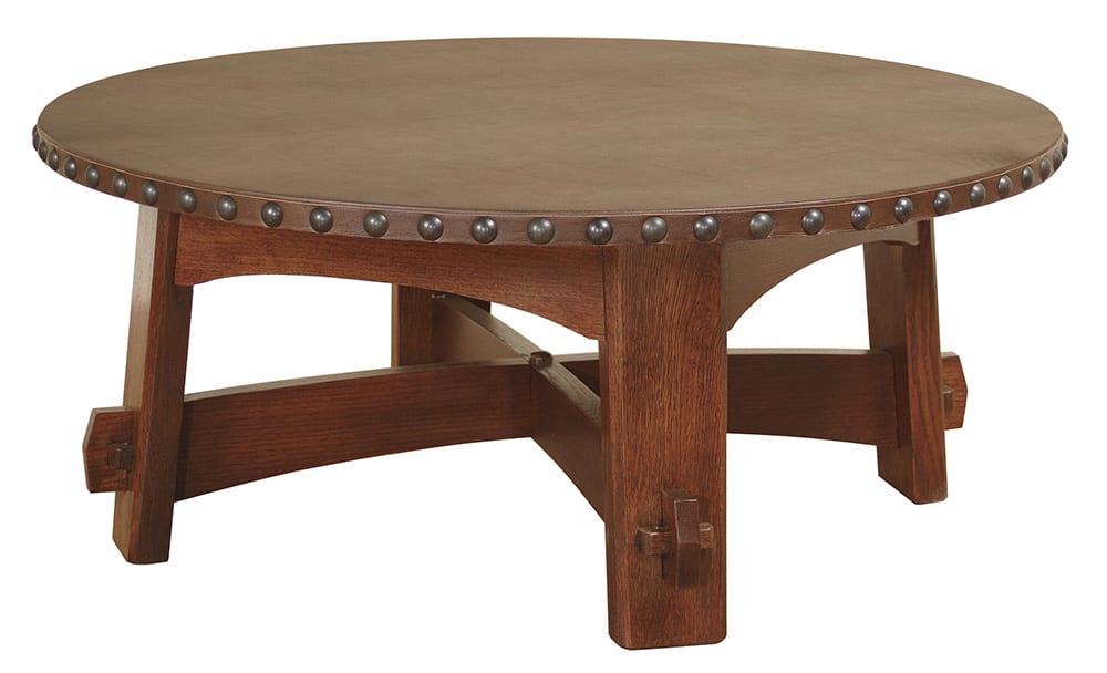 Table basse commémorative en cuir