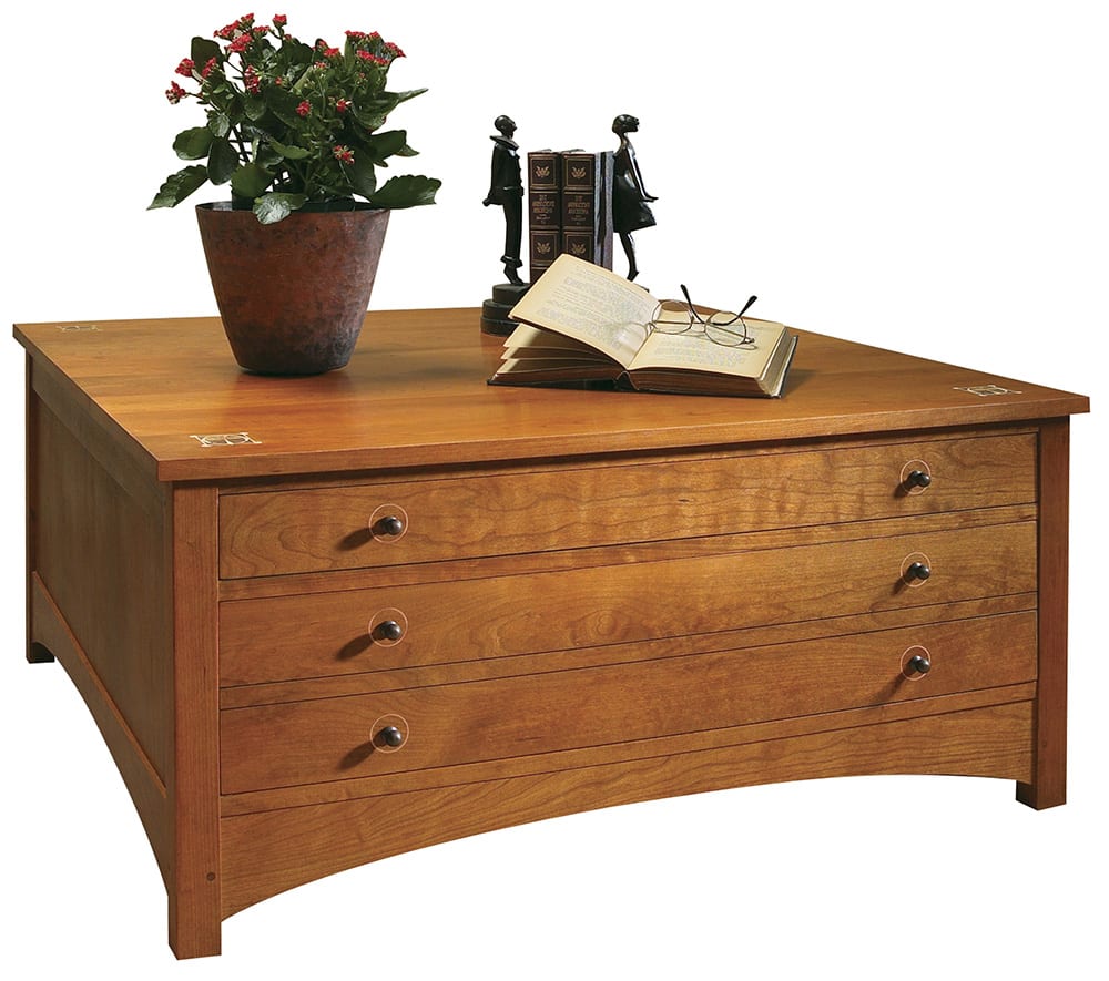 Table basse de rangement carrée