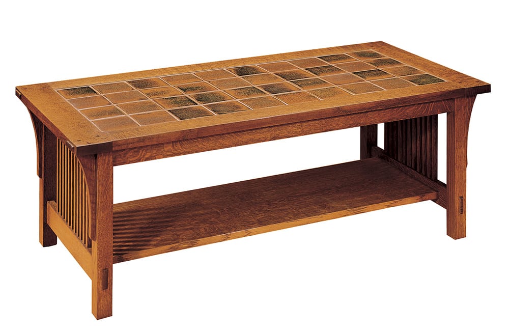 Table basse avec plateau en carrelage